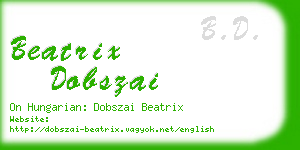 beatrix dobszai business card